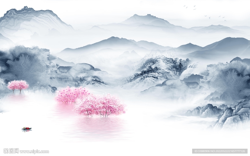 现代 别墅客厅山水 tif分层