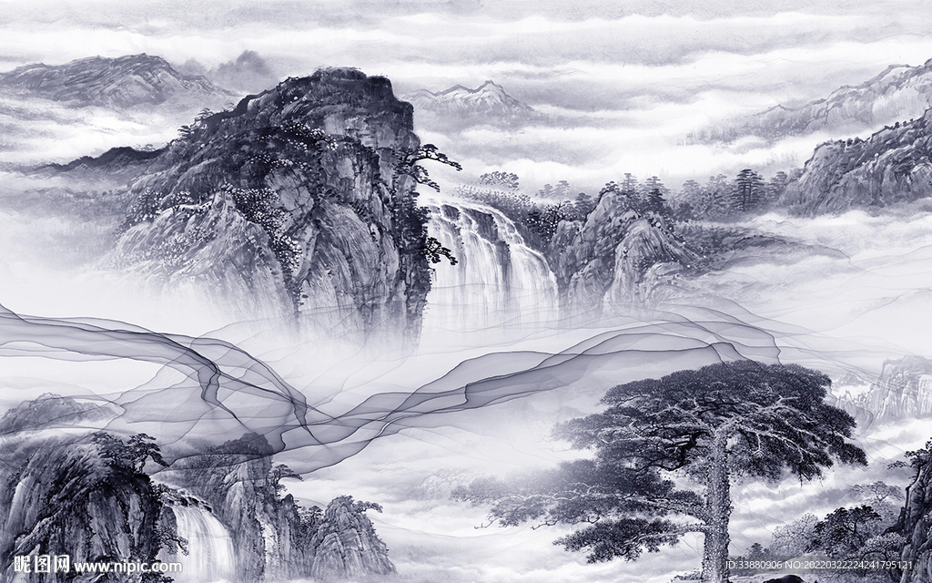 最新 中国风新山水 tif分层