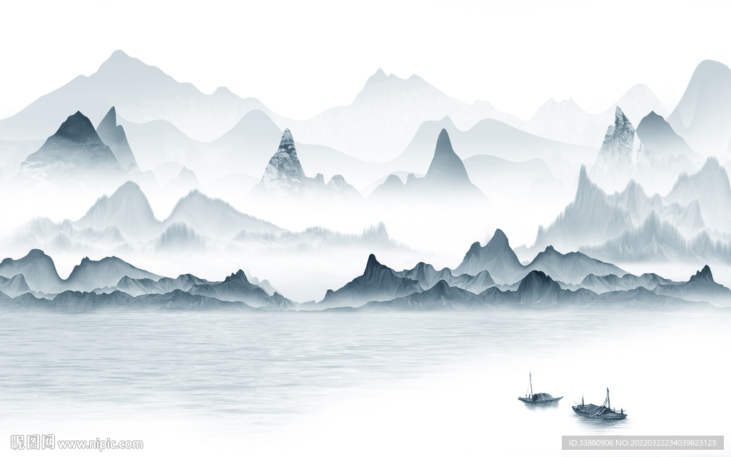 爆款意境新山水画 tif分层