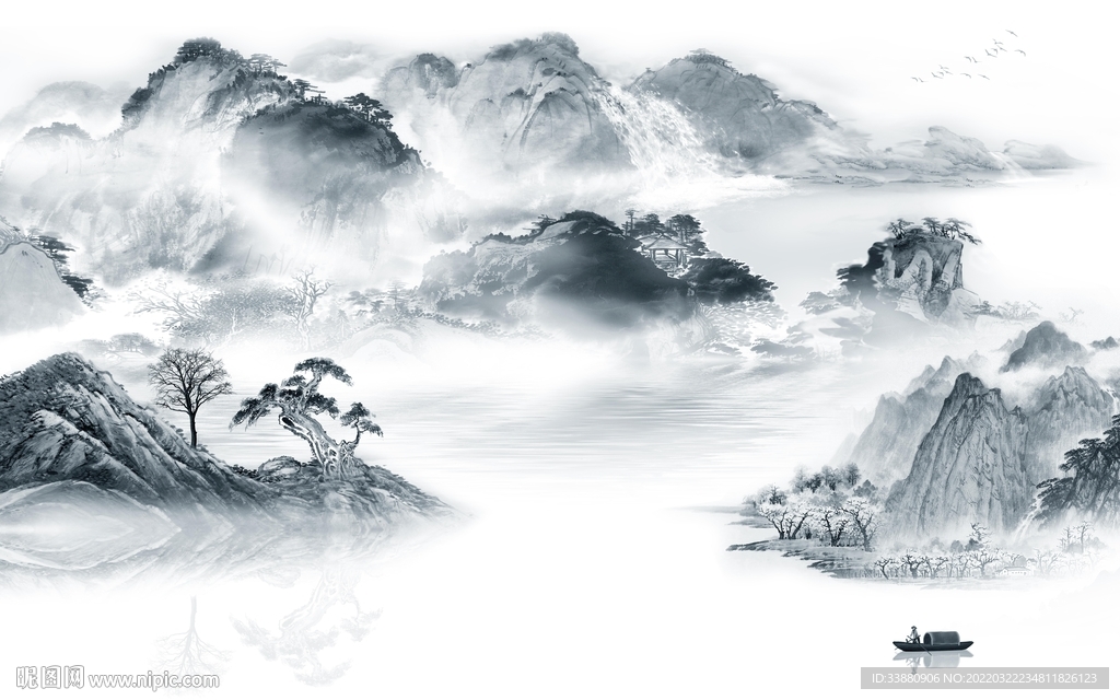 高档中国风新山水 tif分层