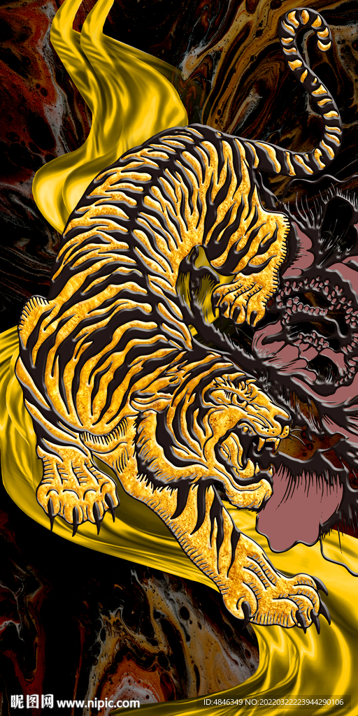  新中式猛虎玄关 