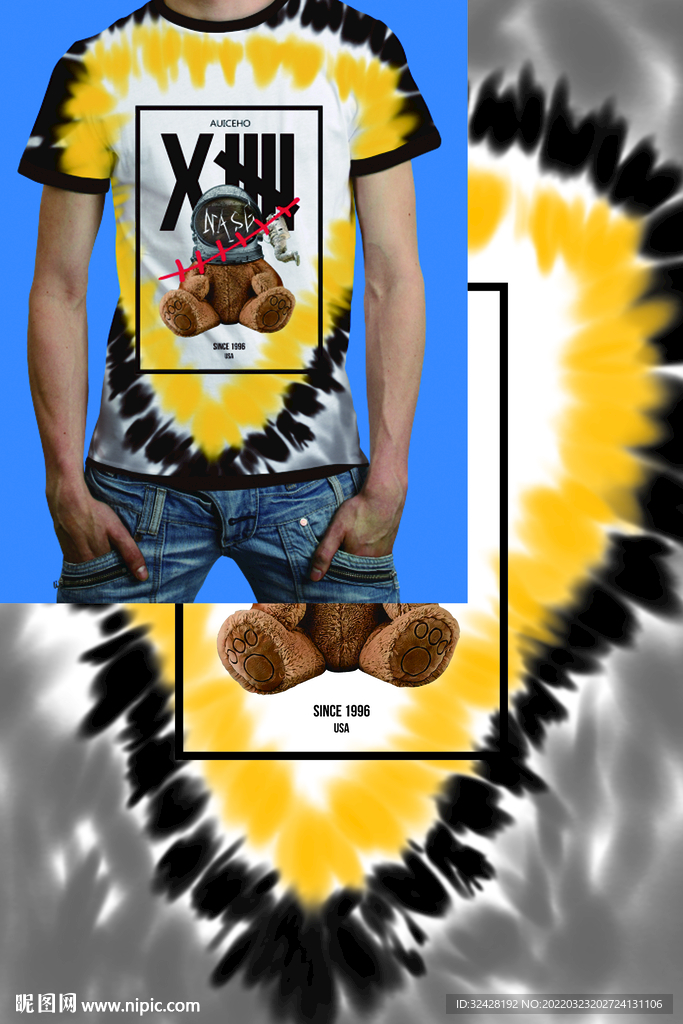 大牌扎染男装印花