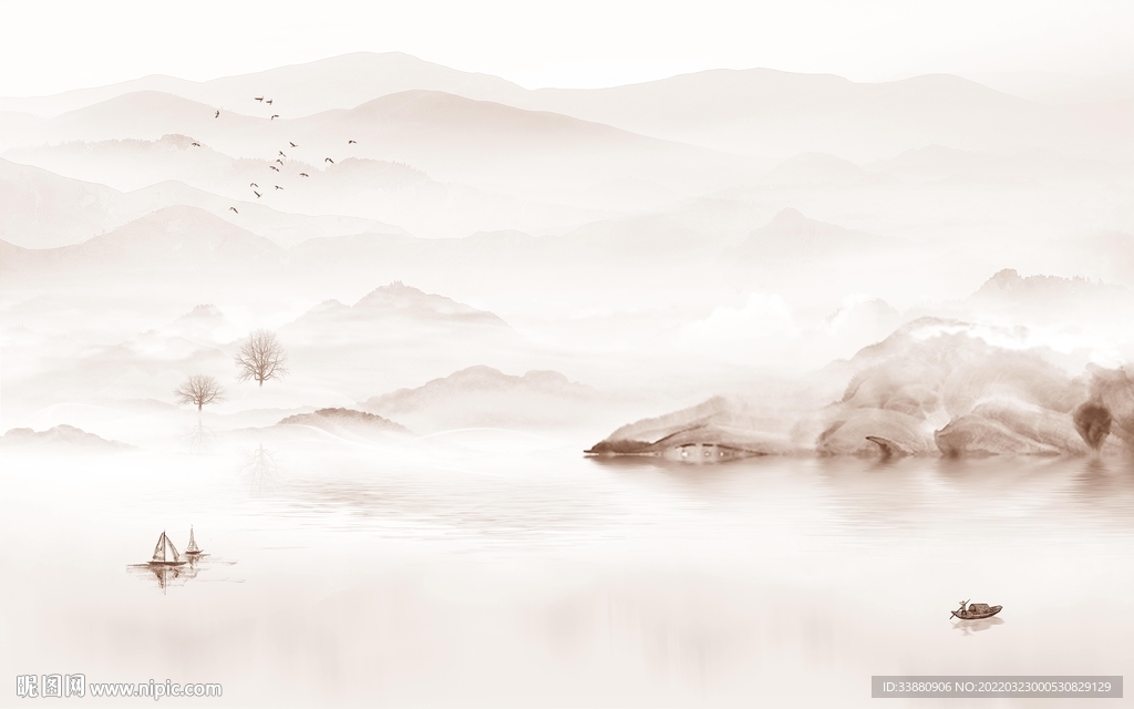 大气意境新山水画 tif分层