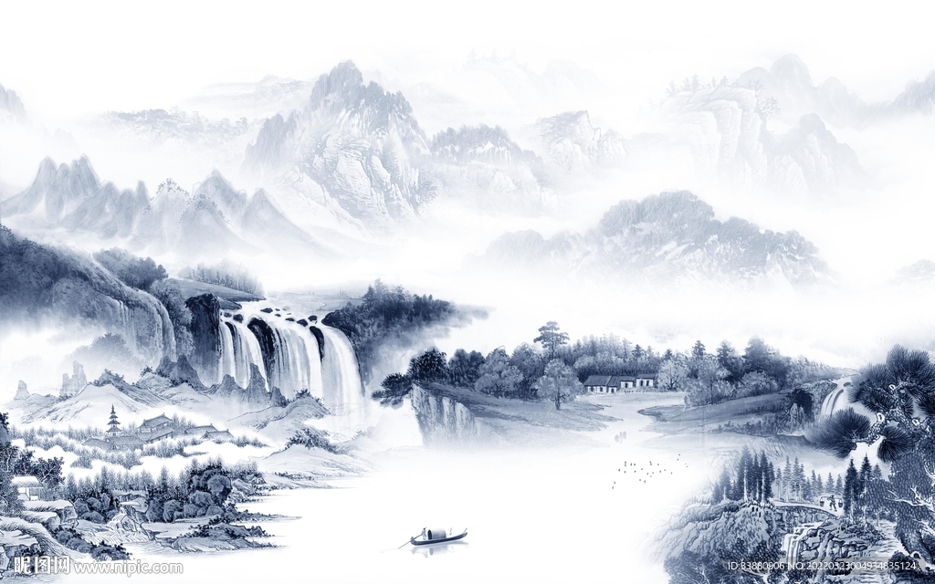 高清 意境新山水画 tif分层