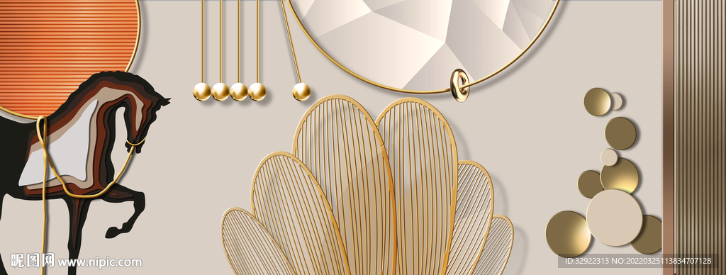 金色骏马装饰画