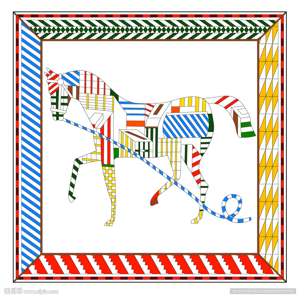 马 方巾 大牌 数码印花