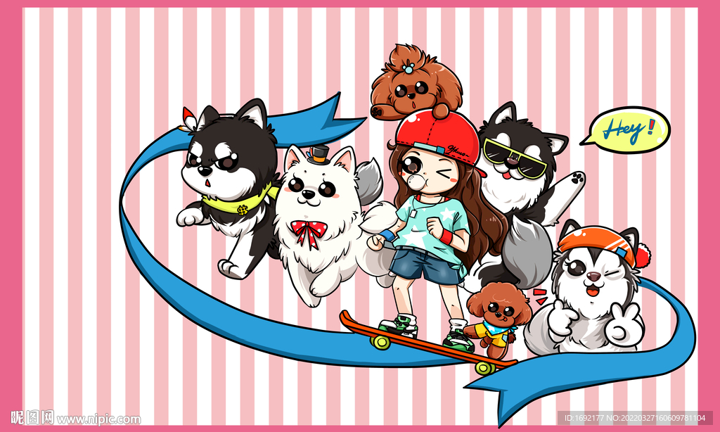 卡通动漫人物动物宠物粉色墙纸