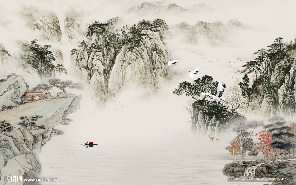 国画新款人气山水 tif分层