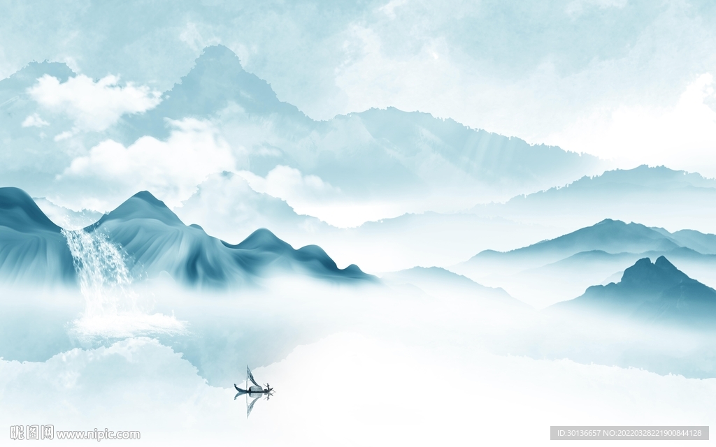 水墨新款人气山水 tif分层