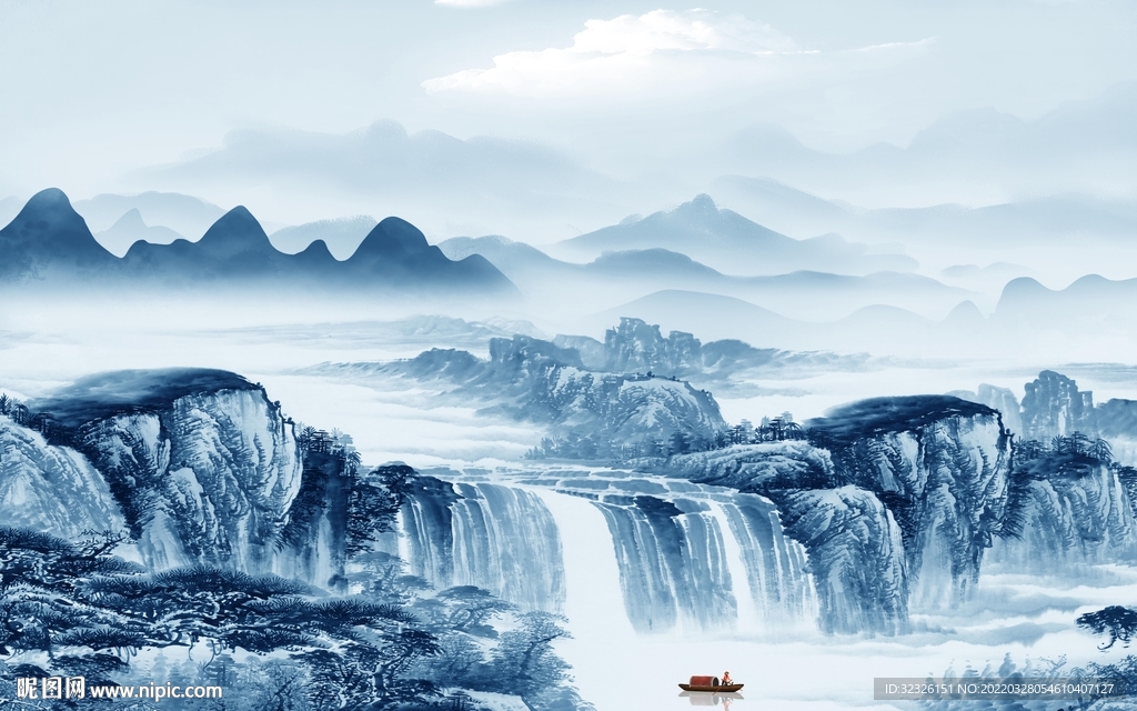 别墅山水最新背景 tif分层