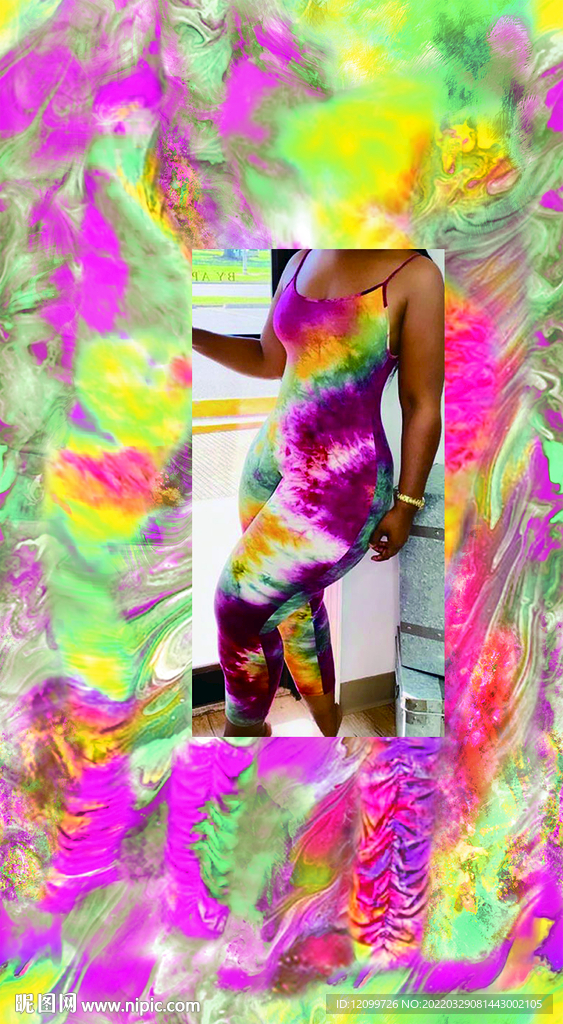 大牌数码印花油画扎染