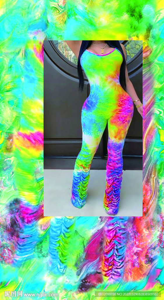 大牌数码印花油画扎染