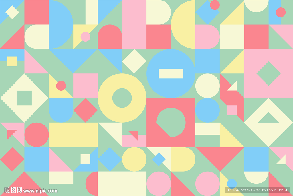 时尚抽象撞色几何图案