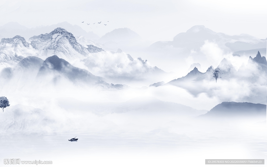 爆款客厅新品山水 TIF分层