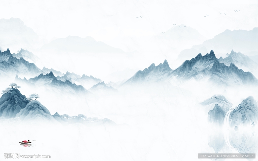 中式客厅新品山水 TIF分层