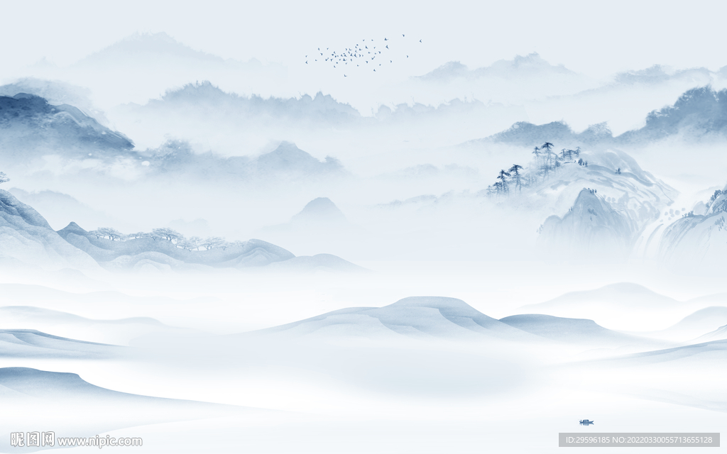 高端中式简约山水 TIF分层