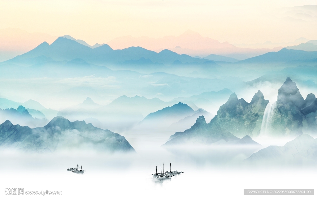 最新客厅大气山水 TIF分层