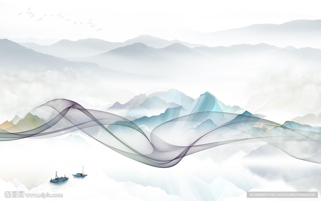 新款客厅大气山水 TIF分层