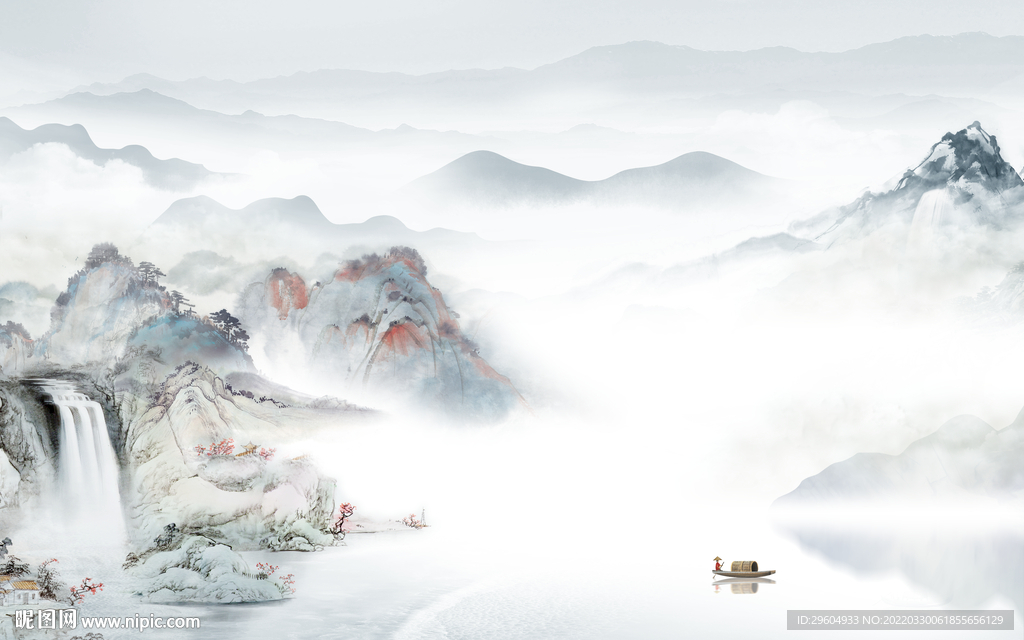 别墅客厅大气山水 TIF分层