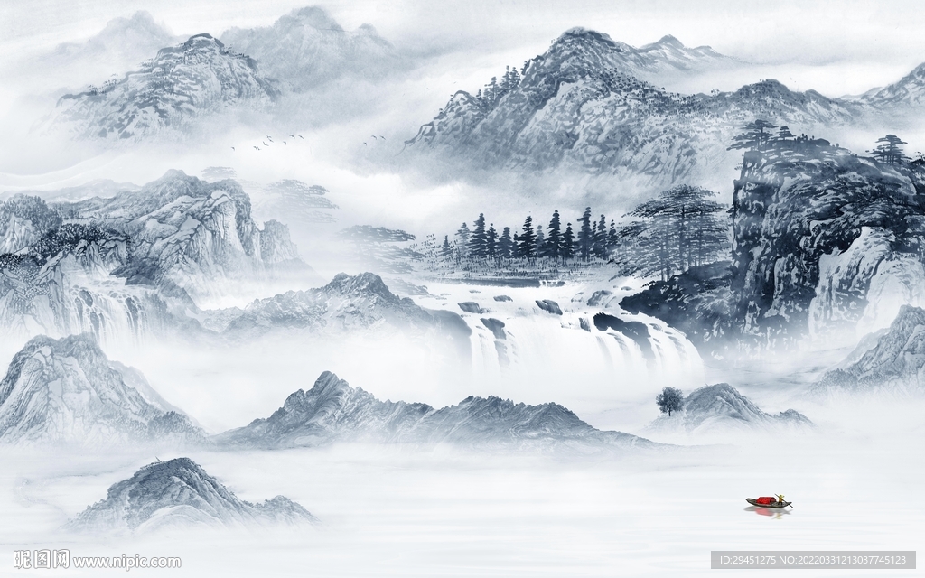 高端 高清背景山水 TIF分层