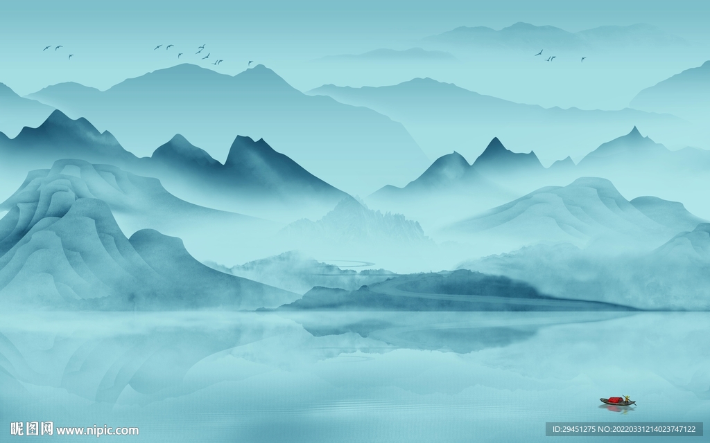 简约 高清背景山水 TIF分层