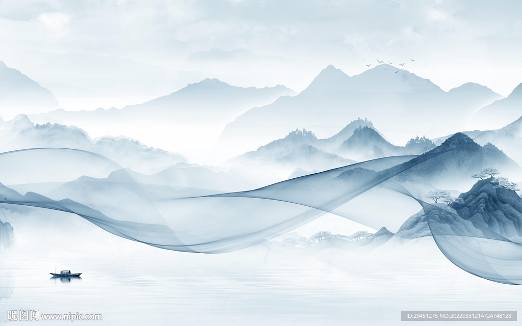 高档 高清背景山水 TIF分层