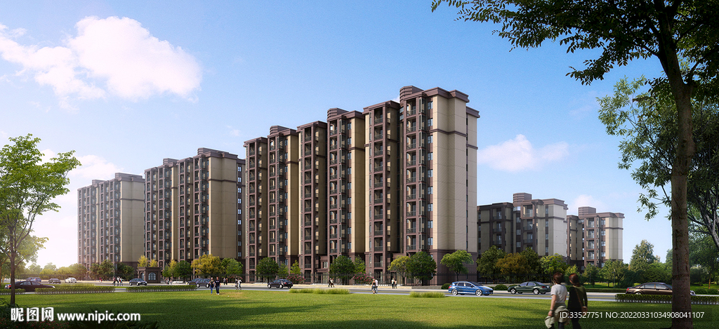 沿街住宅群体效果图