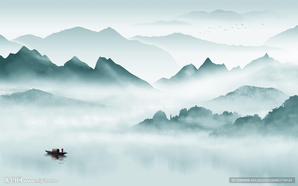 别墅高档背景山水 tif分层