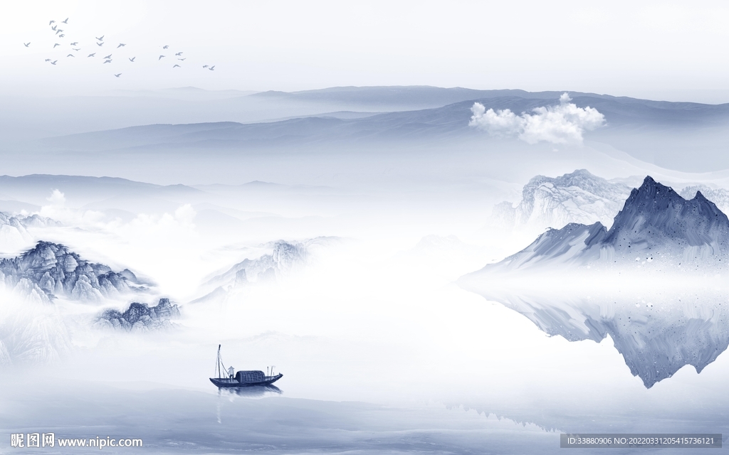 高清 高档背景山水 tif分层