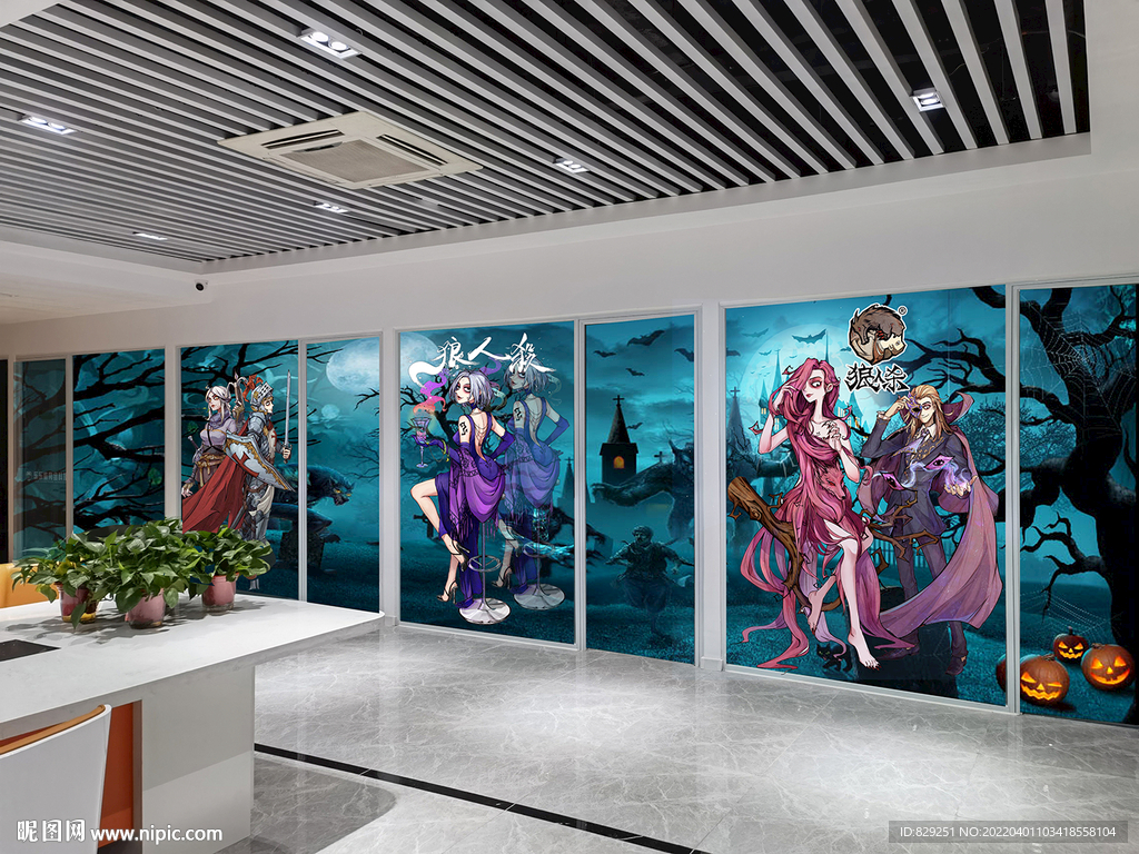 狼人杀海报墙纸背景墙