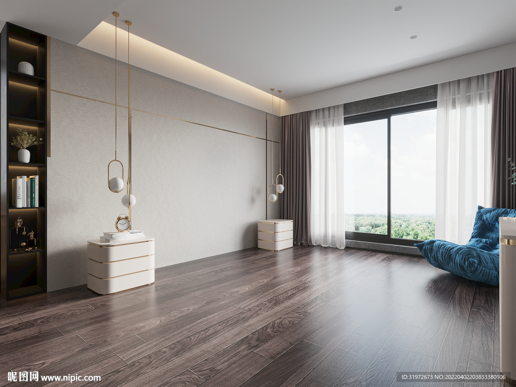 现代卧室场景 家具场景