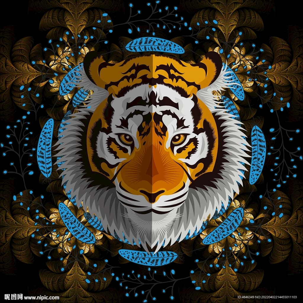 中式虎头装饰画