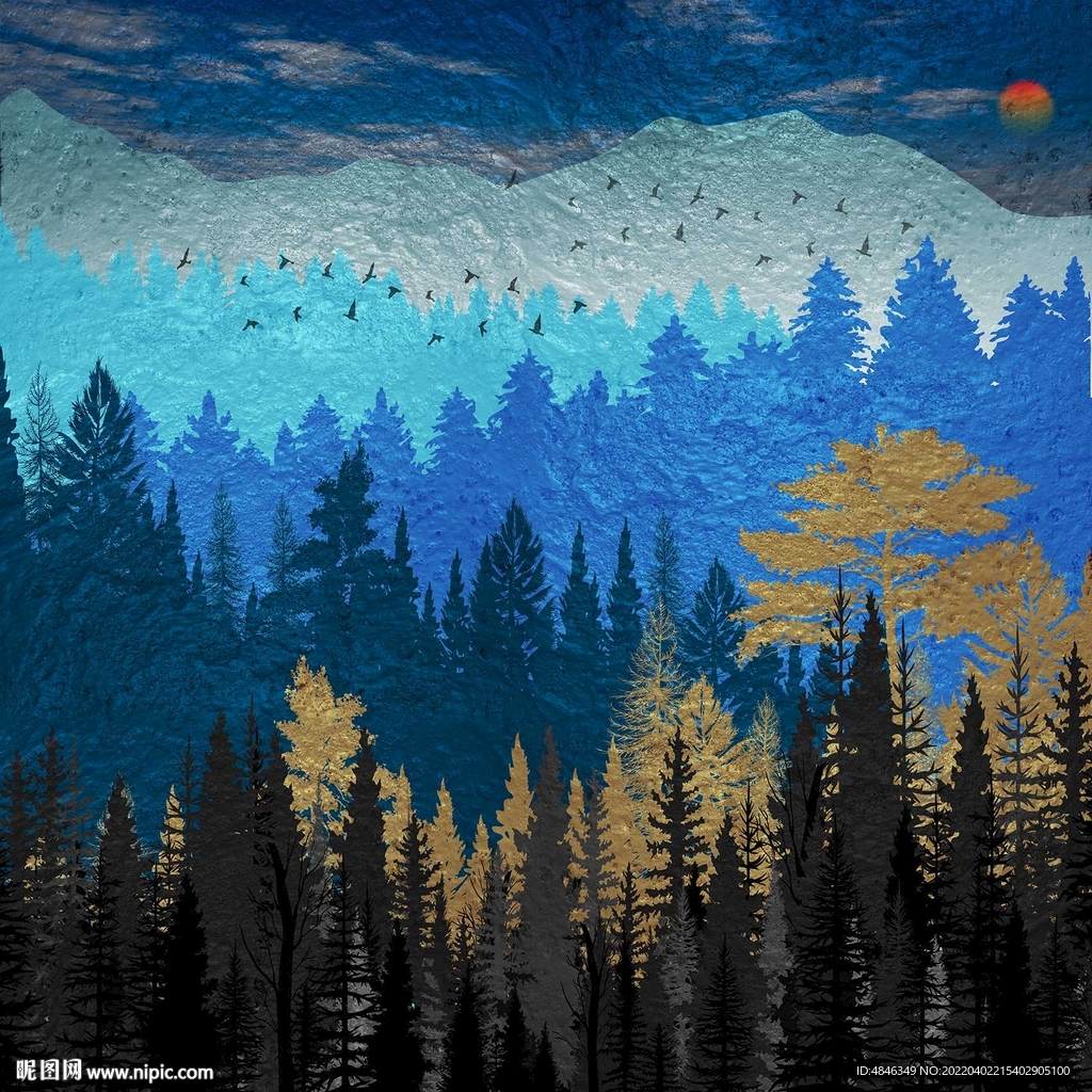 抽象树木树林装饰画