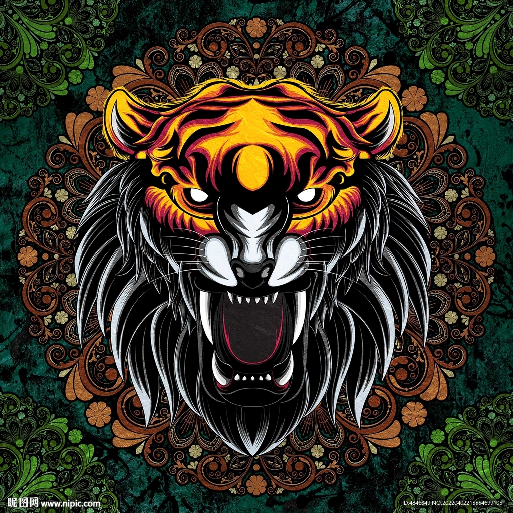 抽象老虎装饰画