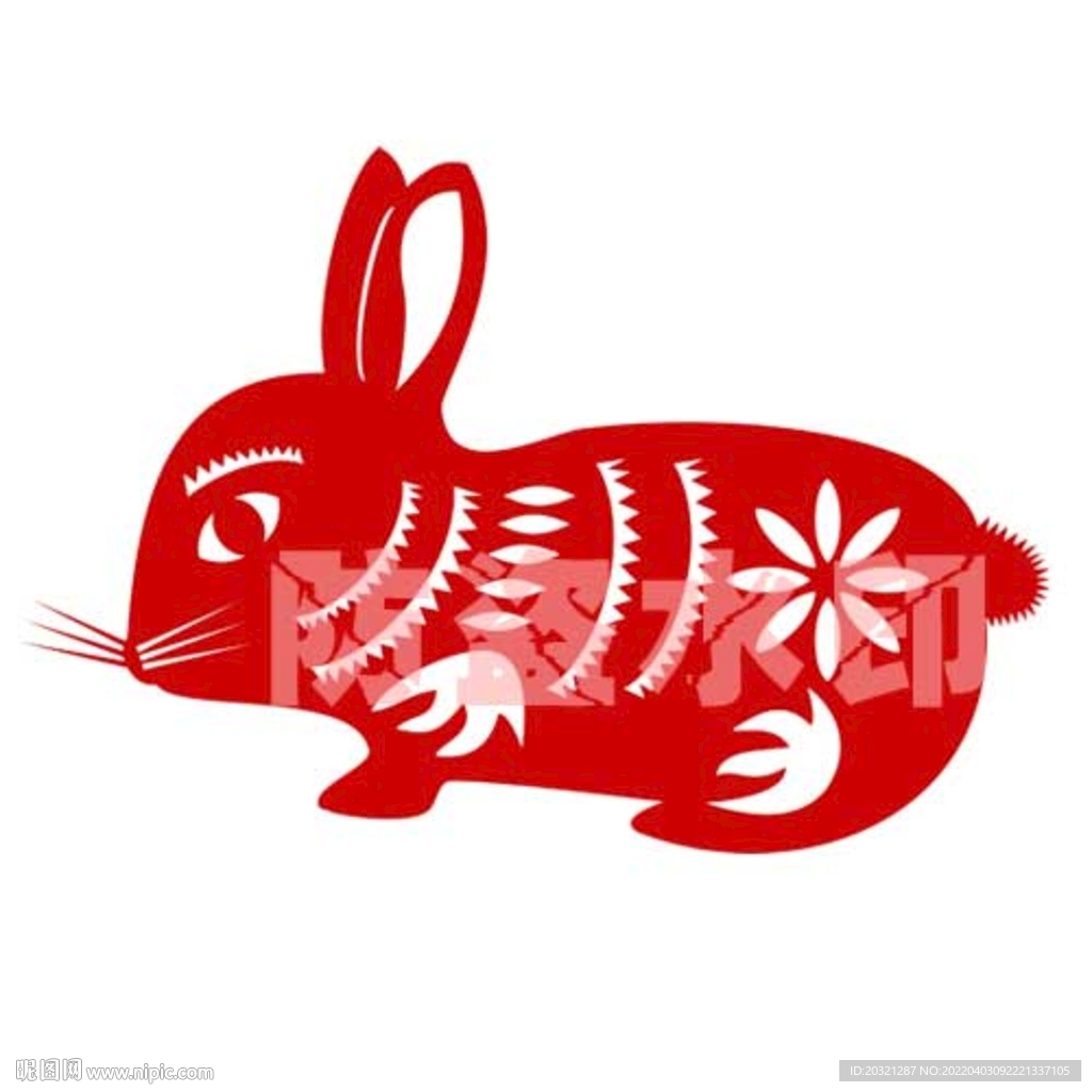 兔年剪纸窗花矢量超精细