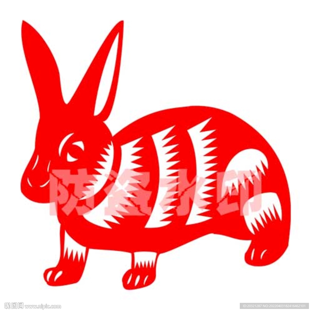 兔年剪纸窗花矢量超精细