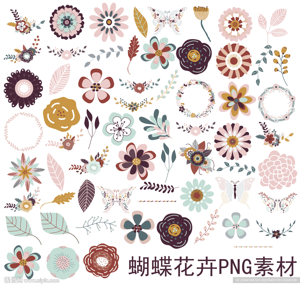 蝴蝶花卉素材