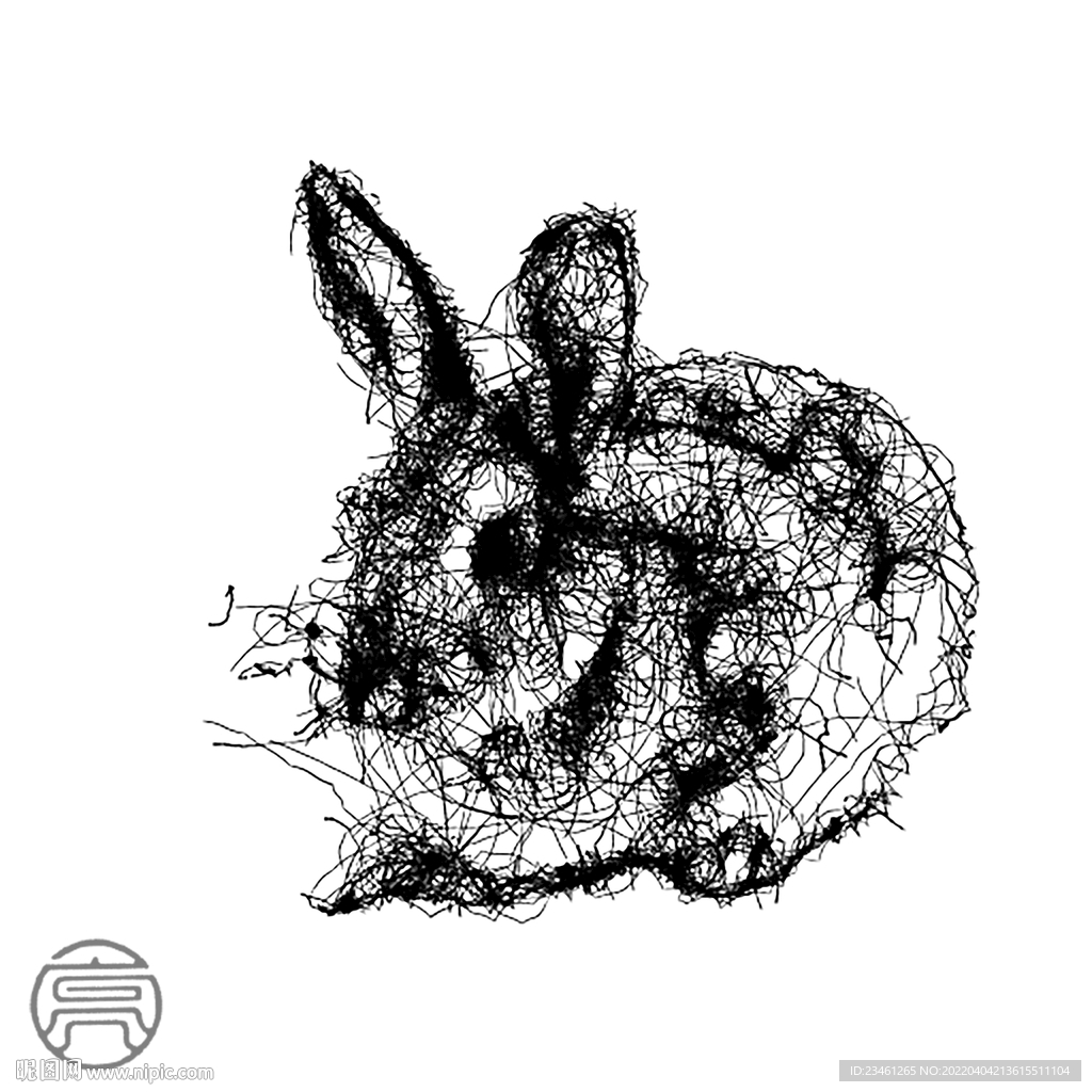 矢量线条动物 兔子