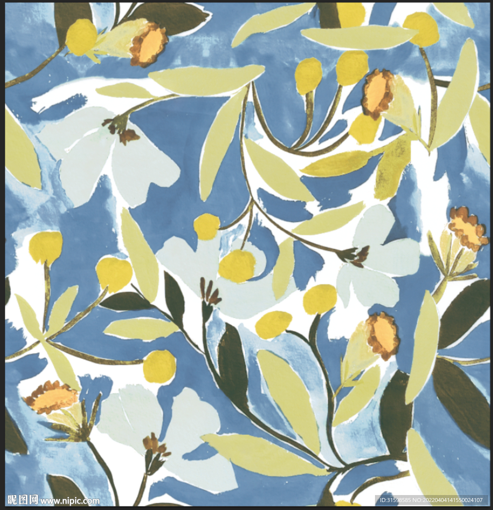 大牌数码印花 叶子