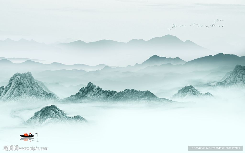 人气高档背景山水 TIF分层