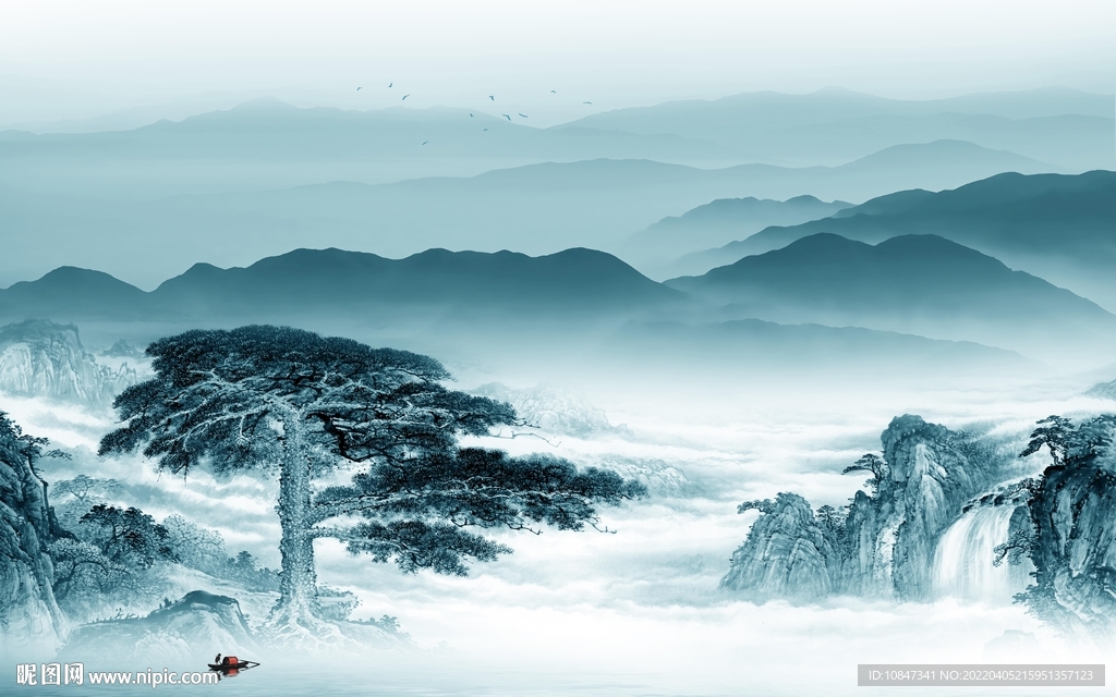 大气高档背景山水 TIF分层