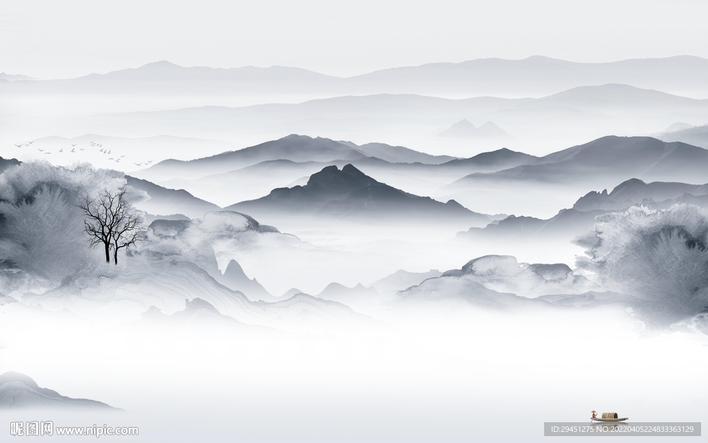 客厅电视高清山水 TIF分层