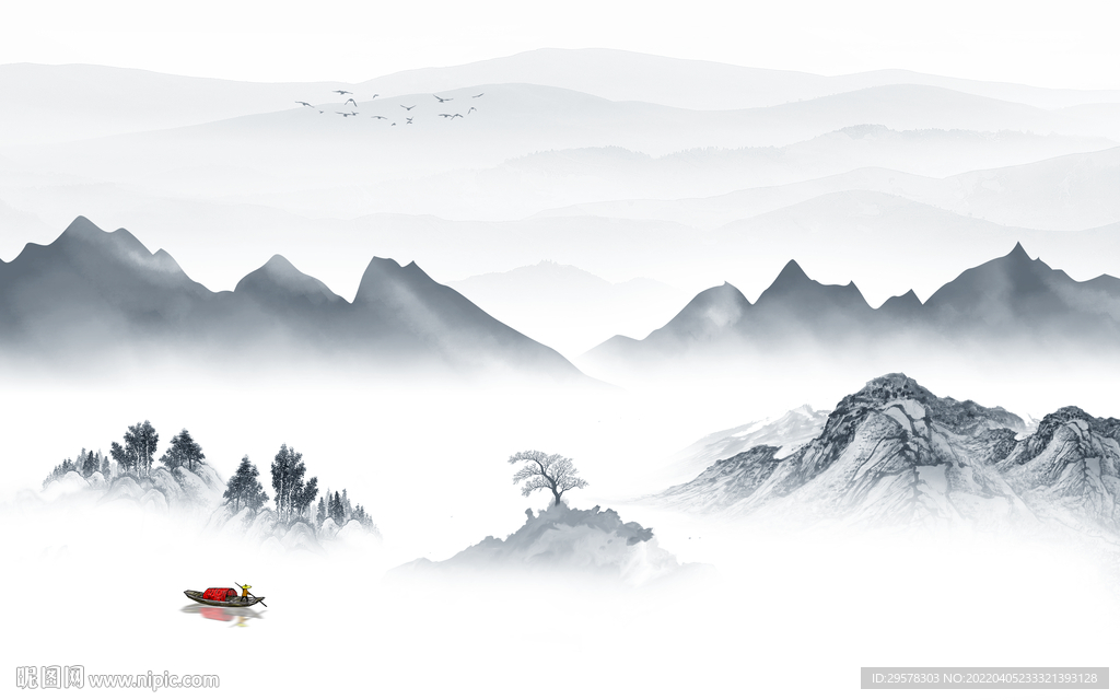 高档 背景高清山水 TIF分层