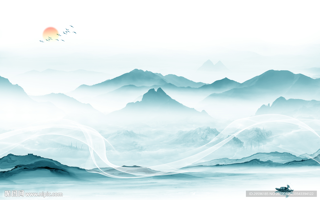 最新款客厅山水 TIF分层