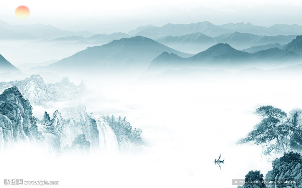 高档 新款客厅山水 TIF分层