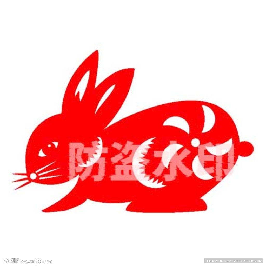 兔年剪纸窗花矢量超精细