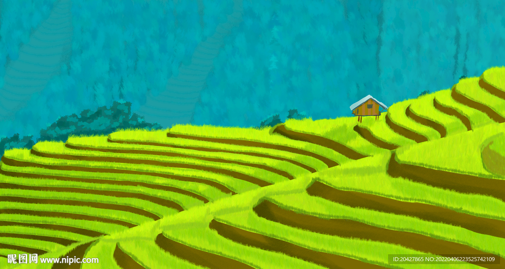 梯田插画