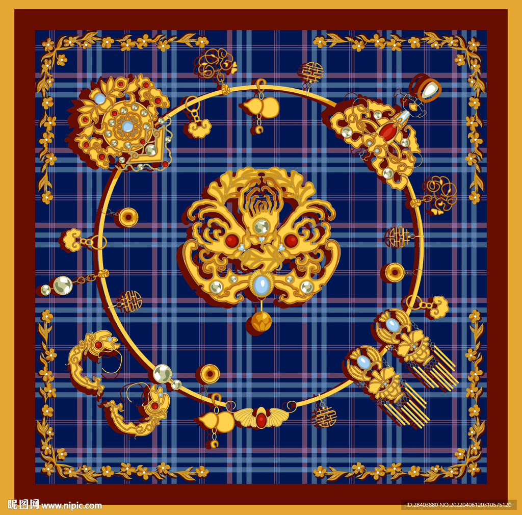 大牌  方巾  数码印花