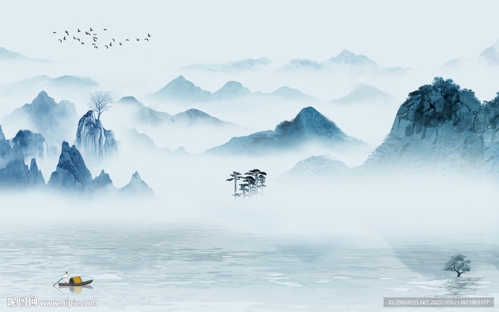 背景墙最新别墅山水 TIF分层