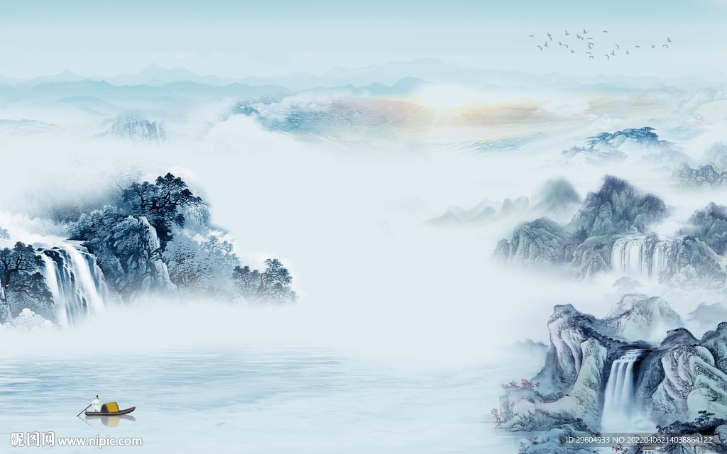 中国风最新别墅山水 TIF分层